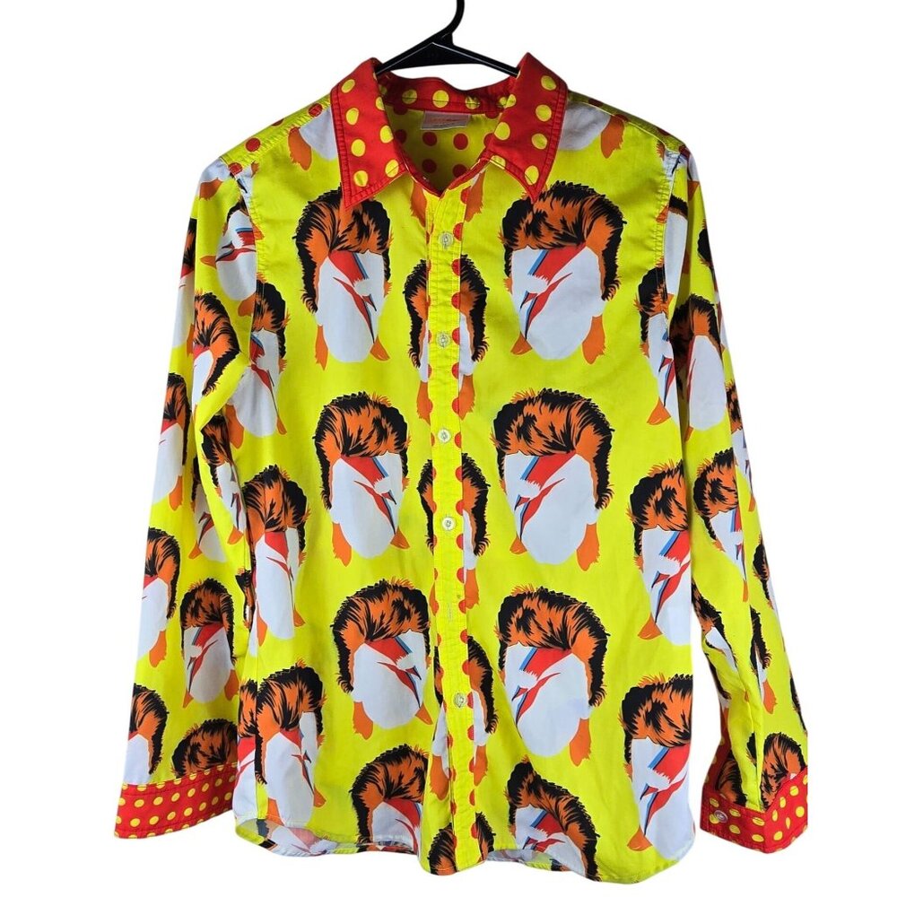 David Bowie 'Aladdin Sane' Patterned Button Down‎ Shirt